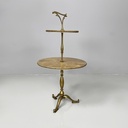 Tavolo da caffè in legno e ottone, 1960 ca.