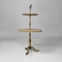 Tavolo da caffè in legno e ottone, 1960 ca.