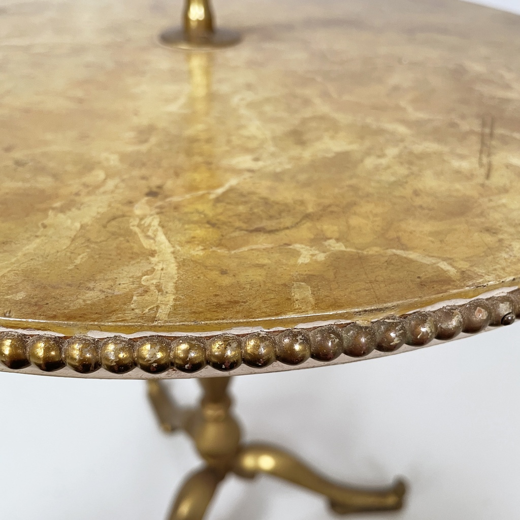 Tavolo da caffè in legno e ottone, 1960 ca.