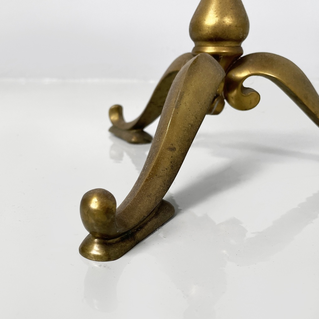 Tavolo da caffè in legno e ottone, 1960 ca.