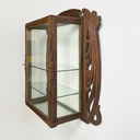 Vetrina da parete in legno e vetro, inizio 1900 ca.