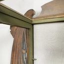 Vetrina da parete in legno e vetro, inizio 1900 ca.