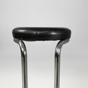 Sgabello in metallo e pelle, 1970 ca.