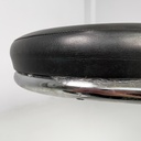 Sgabello in metallo e pelle, 1970 ca.