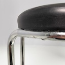 Sgabello in metallo e pelle, 1970 ca.