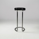 Sgabello in metallo e pelle, 1970 ca.