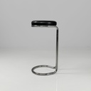 Sgabello in metallo e pelle, 1970 ca.