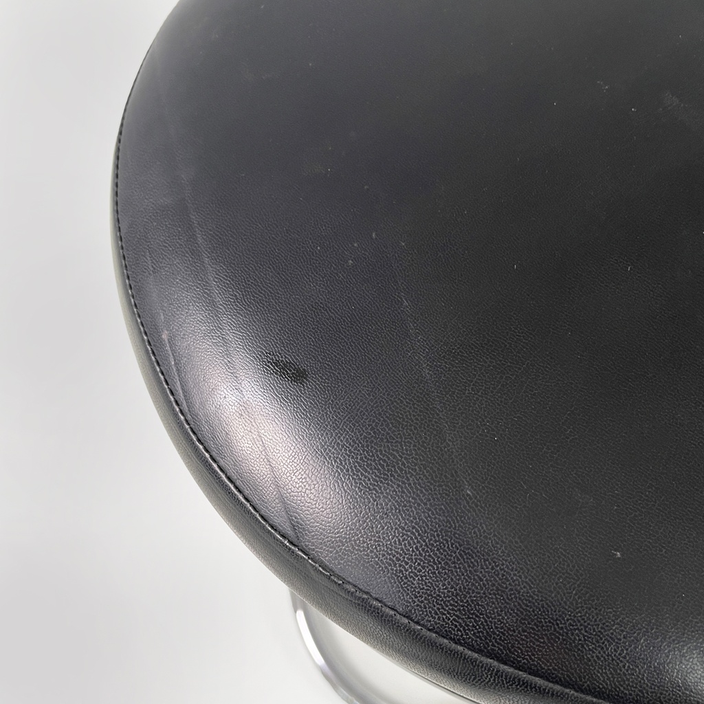 Sgabello in metallo e pelle, 1970 ca.