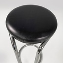 Sgabello in metallo e pelle, 1970 ca.