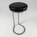 Sgabello in metallo e pelle, 1970 ca.