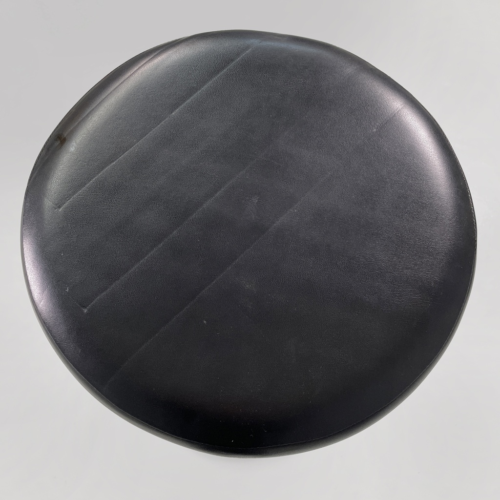 Sgabello in metallo e pelle, 1970 ca.