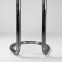 Sgabello in metallo e pelle, 1970 ca.