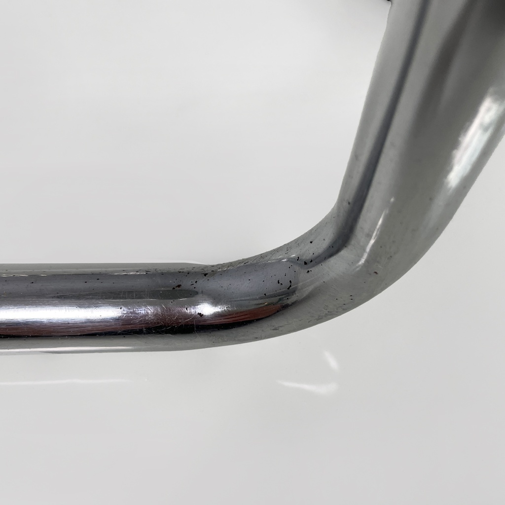 Sgabello in metallo e pelle, 1970 ca.