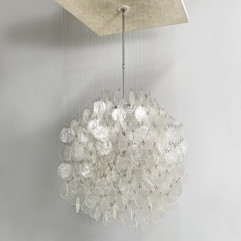 Lampadario pendente in vetro, 1970 ca.