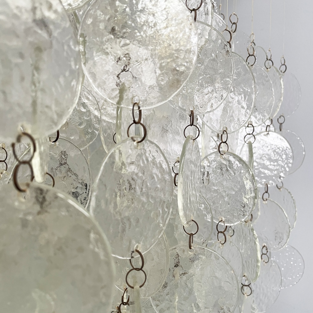 Lampadario pendente in vetro, 1970 ca.