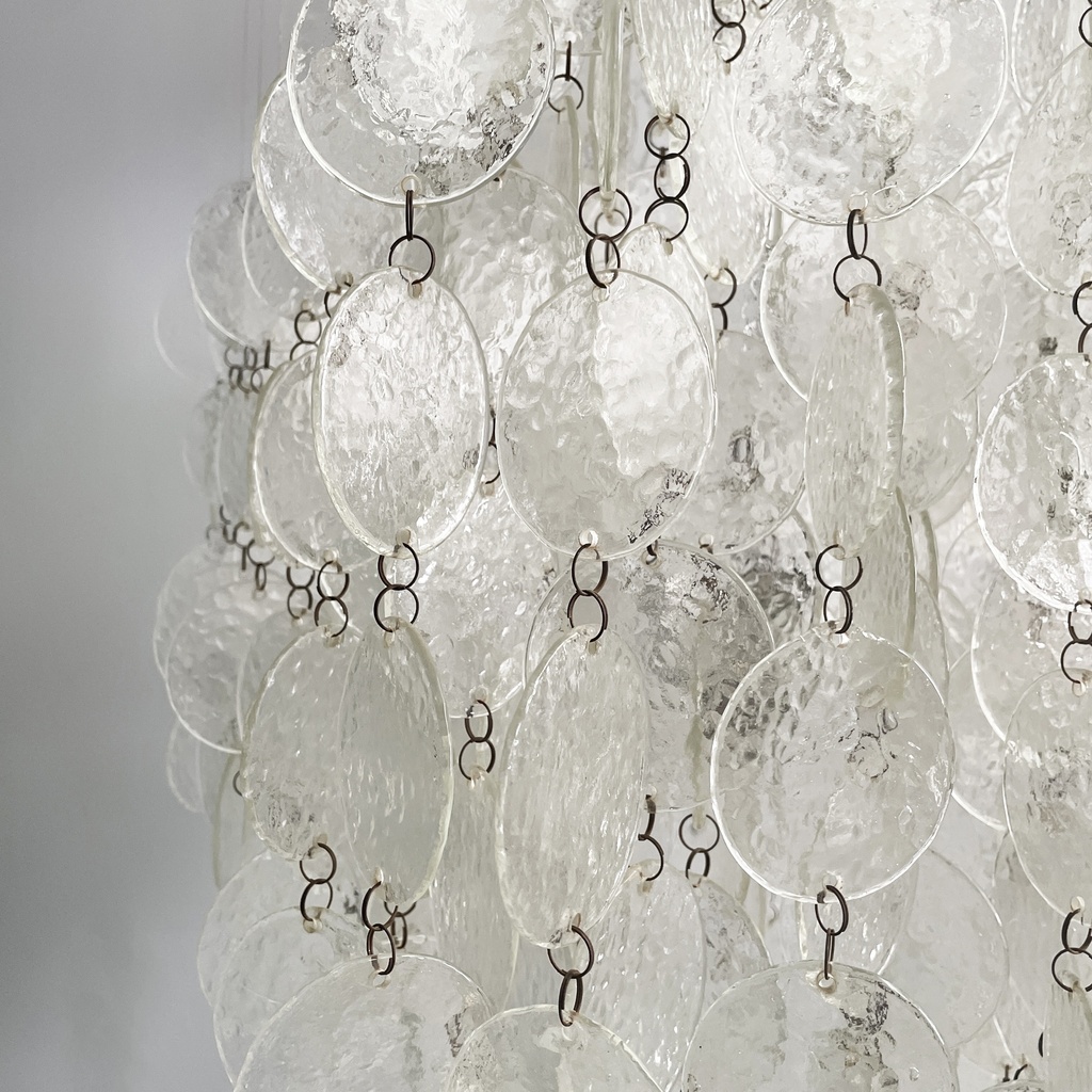 Lampadario pendente in vetro, 1970 ca.