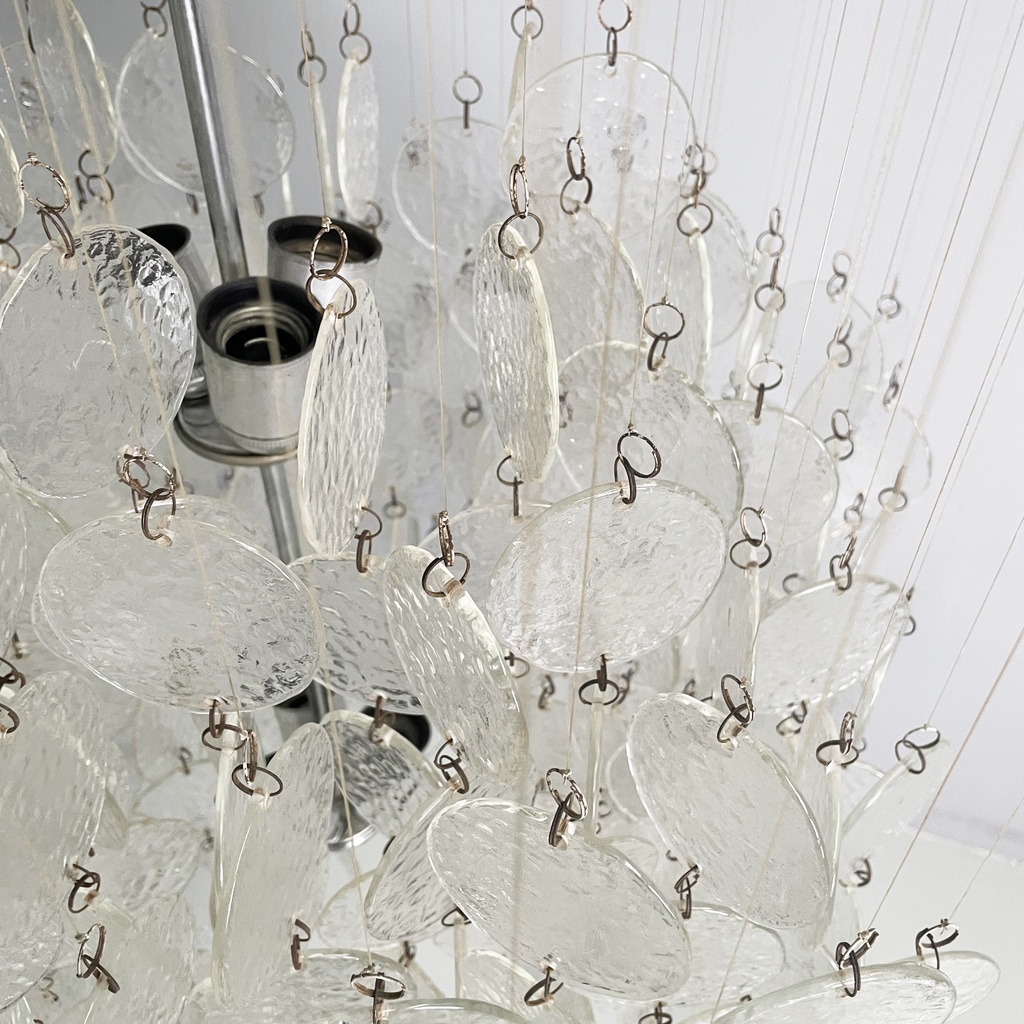 Lampadario pendente in vetro, 1970 ca.