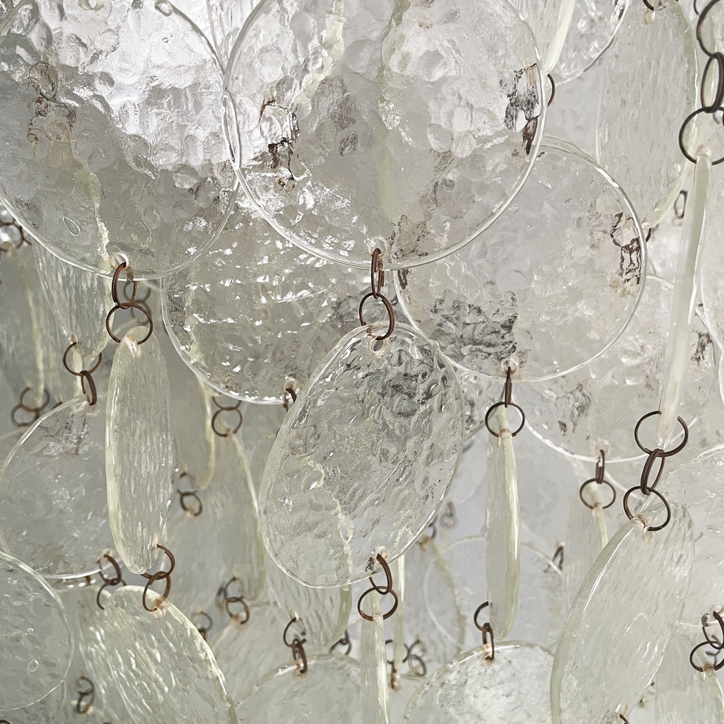 Lampadario pendente in vetro, 1970 ca.