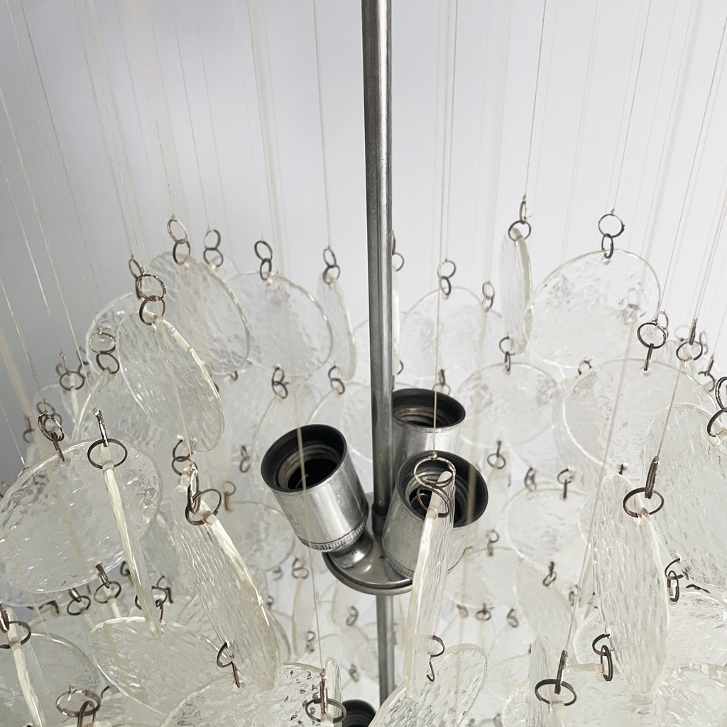 Lampadario pendente in vetro, 1970 ca.