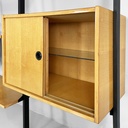 Libreria modulare in legno e metallo nero, 1960 ca.