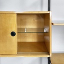 Libreria modulare in legno e metallo nero, 1960 ca.