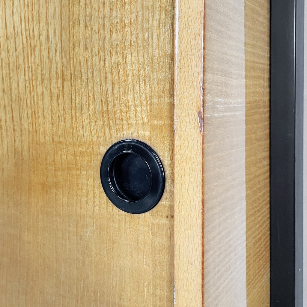 Libreria modulare in legno e metallo nero, 1960 ca.