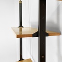 Libreria modulare in legno e metallo nero, 1960 ca.