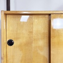 Libreria modulare in legno e metallo nero, 1960 ca.