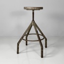 Sgabello in legno grigio e metallo, 1950 ca.