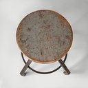 Sgabello in legno grigio e metallo, 1950 ca.