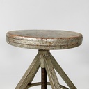 Sgabello in legno grigio e metallo, 1950 ca.