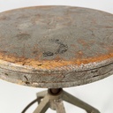 Sgabello in legno grigio e metallo, 1950 ca.