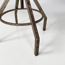 Sgabello in legno grigio e metallo, 1950 ca.