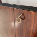 Libreria in legno e metallo nero, 1960 ca.