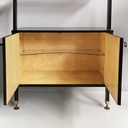 Libreria in legno e metallo nero, 1960 ca.