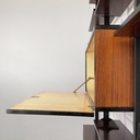 Libreria in legno e metallo nero, 1960 ca.