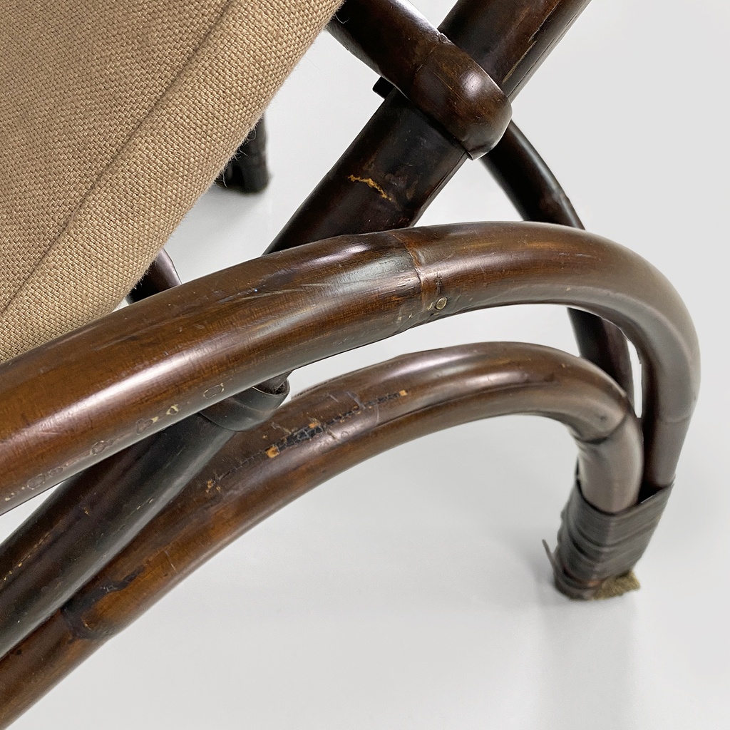 Chaise longue in rattan, 1980 ca. 