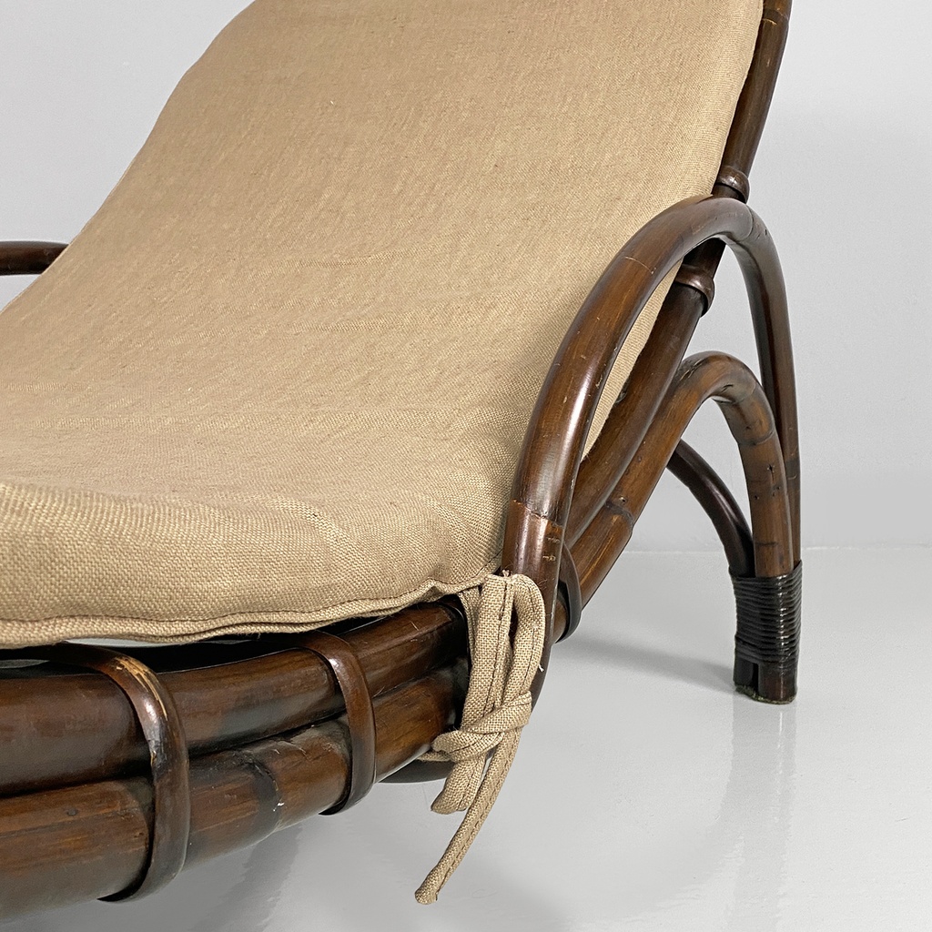 Chaise longue in rattan, 1980 ca. 