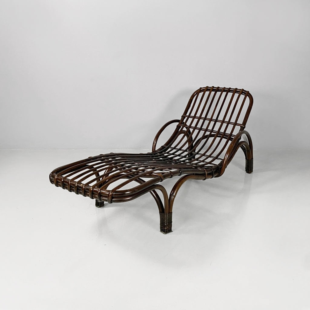 Chaise longue in rattan, 1980 ca. 