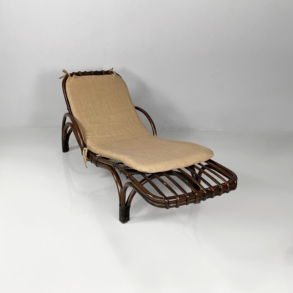 Chaise longue in rattan, 1980 ca. 