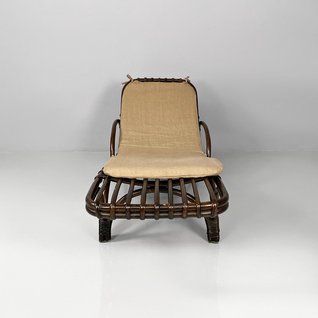 Chaise longue in rattan, 1980 ca. 