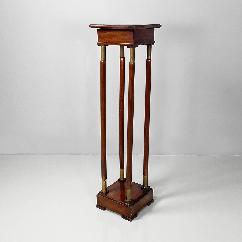 Piedistallo in legno e ottone, metà 1800 ca.
