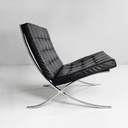 Poltrone in pelle nera e acciaio, 1970 ca.