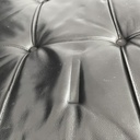 Poltrone in pelle nera e acciaio, 1970 ca.