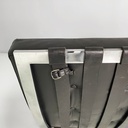 Poltrone in pelle nera e acciaio, 1970 ca.