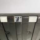 Poltrone in pelle nera e acciaio, 1970 ca.