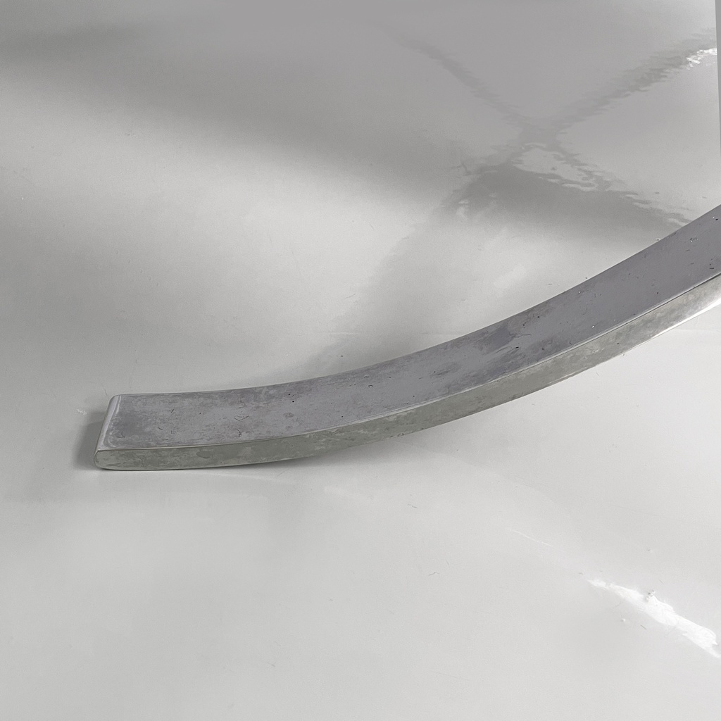 Poltrone in pelle nera e acciaio, 1970 ca.