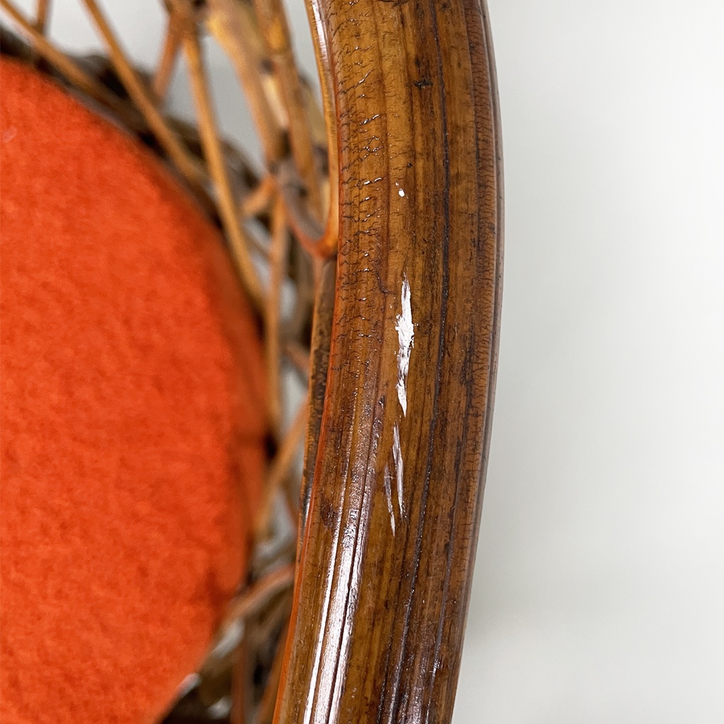 Poltrone a pozzetto in rattan, 1970 ca.