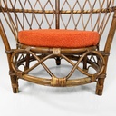 Poltrone a pozzetto in rattan, 1970 ca.