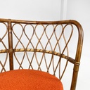 Poltrone a pozzetto in rattan, 1970 ca.